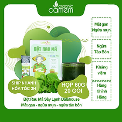 Bột rau má sấy lạnh dalahouse, hỗ trợ thanh nhiệt - mát gan- giảm mụn hiệu quả. Mỗi ngày 1 ly rau má chia tay táo bón