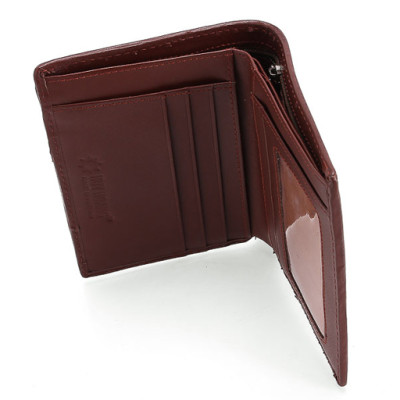 Ví nam Huy Hoàng da đà điểu da chân kiểu đứng màu nâu đỏ, vàng bò, đen, nâu đất HT2411-12-13-15 