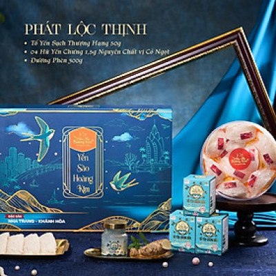 [CHÍNH HÃNG] Yến Sào Hoàng Kim - Hộp Quà Phát Lộc Thịnh (50g Tổ Yến Thượng Hạng & 4 Hũ Yến Ăn Kiêng) - Quà Tặng Đẳng Cấp