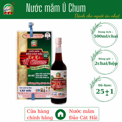 Nước mắm Ủ chum dành cho người ăn nhạt , dung tích 500ml/chai