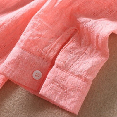 Áo sơ mi nữ chất đũi mát cổ tàu 2 túi S99