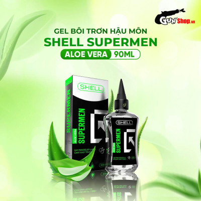 Gel bôi trơn hậu môn tinh chất lô hội - Shell Supermen Aloe Vera - Chai 90ml