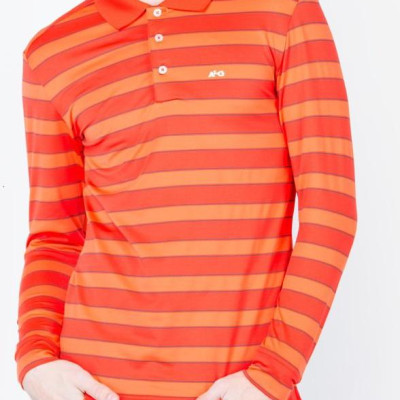 Áo thun nam dài tay kẻ cam aligro ALGAPD008