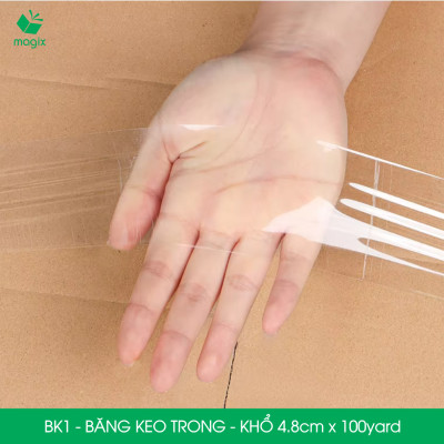 BK1 - 4.8cm loại 6 cuộn/kg - Bộ 12 cuộn băng keo đóng thùng hộp carton