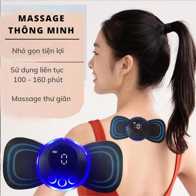 Miếng Massage Xung Điện Cổ Vai Gáy, Bắp Tay, Lưng Bằng Sung Điện đỡ đau Nhức Hiệu Qủa -Máy mat sa thân hình 10 Chế Độ