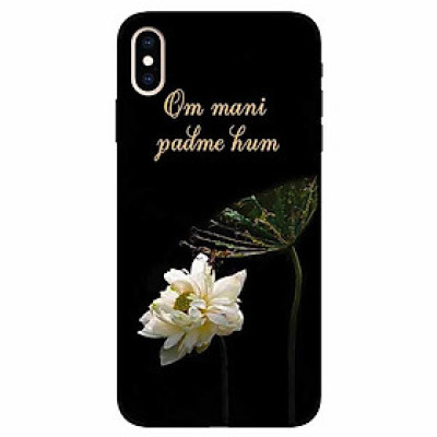 Ốp lưng dành cho Iphone Xs Max mẫu Om Mani Cánh Sen Trắng
