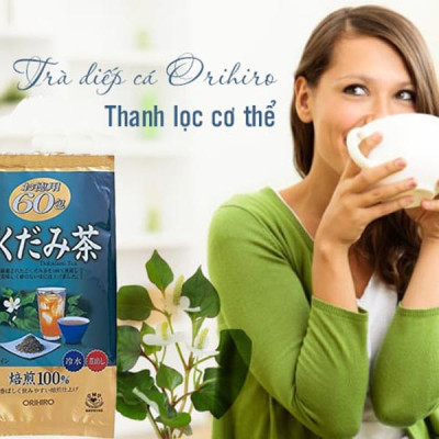 Combo 3 Túi Trà diếp cá mát gan, giải độc Orihiro gói 60 túi Nhật Bản
