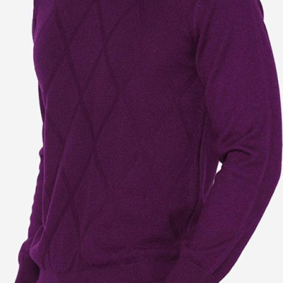 Áo Len Nam Aligro Lông Cừu Pha Lông Dê Cao Cấp Màu Tím Quả Trám ALEND020