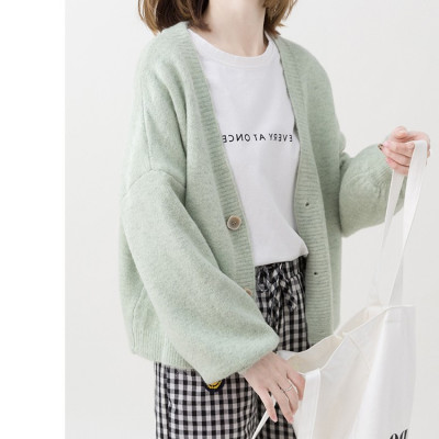 Áo Len Cardigan nữ cổ chữ V phong cách Hàn Quốc dáng rộng Haint  Boutique