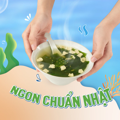 Thùng 12 hộp canh rong biển hộp 10 gói không bột ngọt - TÂM MINH FOODS