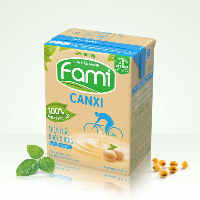 Thùng sữa đậu nành Vinasoy Fami Canxi Nguyên vị (200ml x 36 hộp