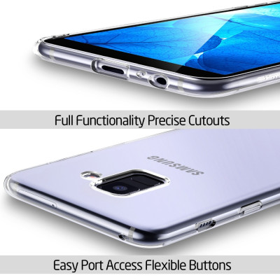 Ốp lưng dẻo dành cho Samsung Galaxy A8 Plus 2018 hiệu Ultra Thin mỏng 0.6mm chống trầy - Hàng chính hãng