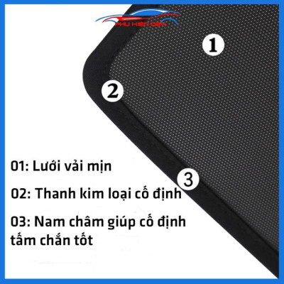 Bộ 4 rèm chắn nắng nam châm Sonata khung cố định chống tia UV