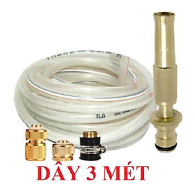 Bộ dây vòi xịt nước rửa xe, tưới cây . tăng áp 3 lần, loại 3m, 5m 206587Yđầu đồng,cút đồng+ tặng túi đựng bút