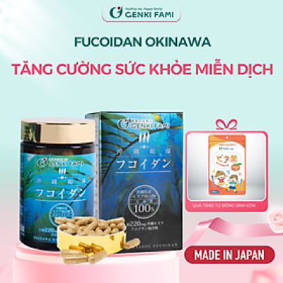 Fucoidan Okinawa Genki Fami Nhật Bản Tăng Cường Đề Kháng, Hạn Chế Oxi Hóa, Hỗ Trợ Người Bệnh Ung Bướu Hộp 150 Viên