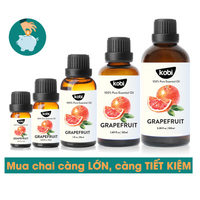 Tinh Dầu Bưởi Kobi (30ml) Treo Xe Hơi, Treo Phòng, Tủ Quần Áo - Tinh Dầu Thiên Nhiên Nguyên Chất, Giúp Giảm Stress, Xua Đuổi Côn Trùng Và Khử Mùi Hiệu Quả, Thích Hợp Dùng Với Đèn Xông Và Máy Khuếch Tán - Tặng Kèm Vỏ Lọ Treo Sang Trọng, Tiện Dụng