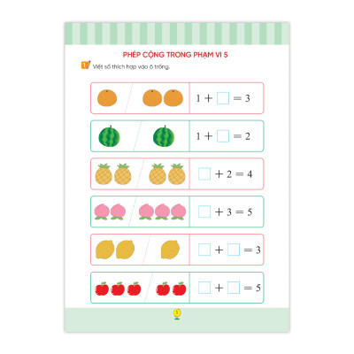 Sách cho bé - Nhìn Tranh Hoàn Thành Phép Tính - Toán Tiền Tiểu Học - Vui Học Toán - Dành cho trẻ từ 4 tuổi