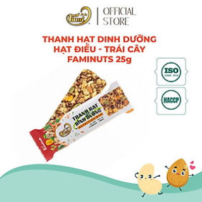 Thanh Hạt Dinh Dưỡng Vị Hạt Điều & Trái Cây Faminuts - Thanh Ngũ Cốc Ăn Kiêng Giảm Cân