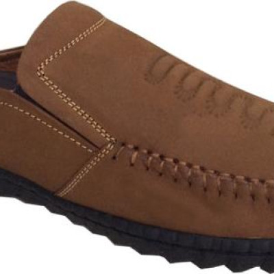 Dép nam bít mũi Trường Hải màu VÀNG da bò thật đế cao su may chắc chắn thời trang cao cấp êm ái BM077