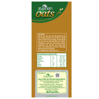 Combo 5 túi: NC Óc Chó Mè Đen+YM Hạnh Nhân+Gạo Lức Huyết Rồng+Dinh Dưỡng Canxi+NC Yến Mạch[ít đường 400gr](Tặng Kèm 2 Túi Yến Mạch 150G)