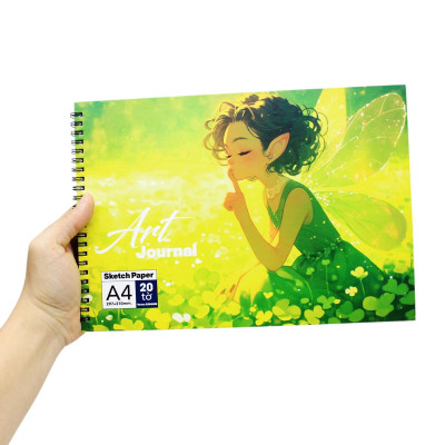 Tập Vẽ Lò Xo Art Journal A4 - 40 Trang 220gsm - The Sun - Manga Girl 01
