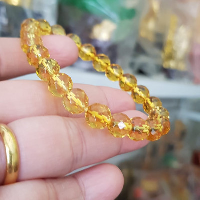 Vòng tay chuỗi đá thạch anh tự nhiên vàng tươi giác size nhỏ 8mm 22 hạt vòng hợp nữ mệnh kim thổ thuỷ đeo đẹp may mắn tốt cho sức khỏe, công việc hanh thông thuận lợi ạ món quà tặng ý nghĩa dành cho chính mình & người thân ạ