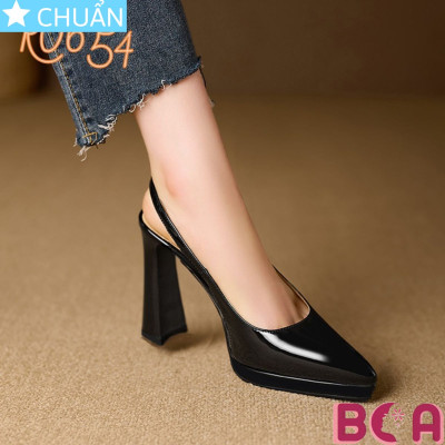 Giày nữ đẹp cao gót 9 phân RO654 ROSATA tại BCASHOP mũi nhọn, quai vòng sau kết hợp bề mặt bóng sang trọng và tinh tế