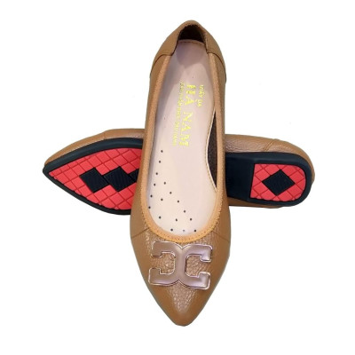 Giày Nữ Búp Bê Đế Bệt HÀ NAM Da Bò Thật Cao Cấp 2cm GBBN2065