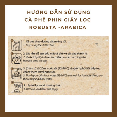 Cà phê phin giấy tiện lợi – Hộp 10 Gói – 100% Rang Mộc – Vị Đậm, Thơm Nồng – REAL BEAN COFFEE