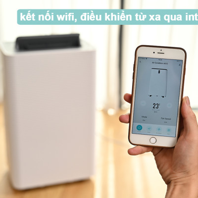 Máy lạnh di động đứng 14.000 BTU FUJIHOME PAC14, điều hòa di động mini kết nối Wifi điều khiển qua App, 4 chức năng, làm lanh, hút ẩm, lọc không khí, quạt - Hàng chính hãng