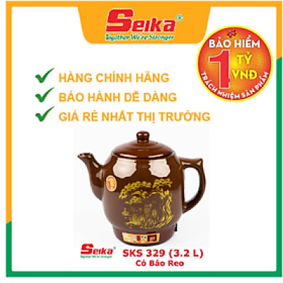 Ấm Sắc Thuốc Seika 3.2L - SKS329 (Gốm Sứ Bát Tràng) - Hàng chính hãng