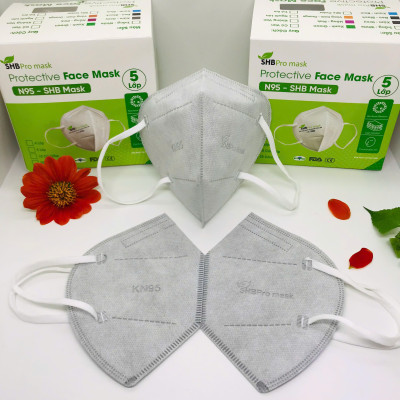 Khẩu trang n95 SHB Pro mask chính hãng, Kn95 cao cấp 5 lớp kháng khuẩn chuẩn FFP2 (hộp 20 cái)