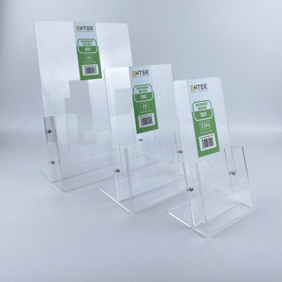 Khay đựng giấy, Hộc đựng tờ rơi, Kệ mica nhiều giấy 1 ngăn Enter C03 100x210mm 1/3A4 đứng 2mm