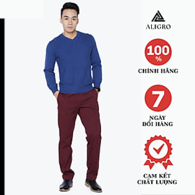 Quần kaki nam ALIGRO chất liệu kaki mềm mịn cao cấp dáng slimfit màu đỏ ALGK015