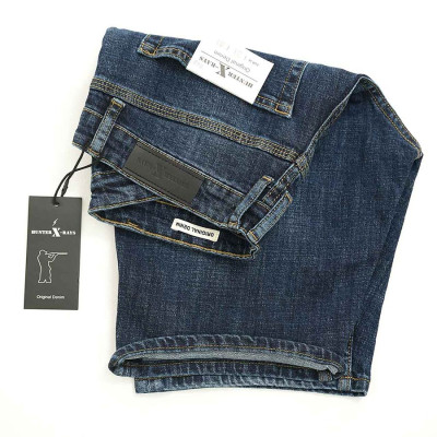 Quần Short Jeans Nam Rách Cao Cấp HUNTER X-RAYS Form Slimfit Thun Màu Xanh S60