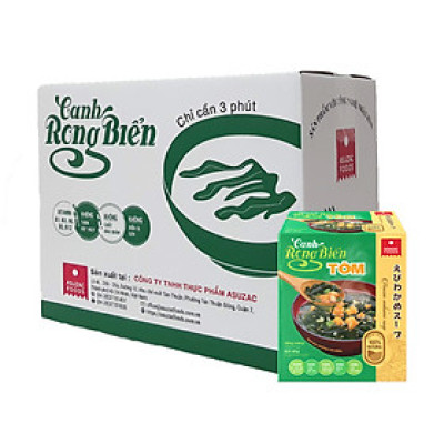 Thùng Canh rong biển tôm Asuzac 12 hộp (120 gói x 4g)