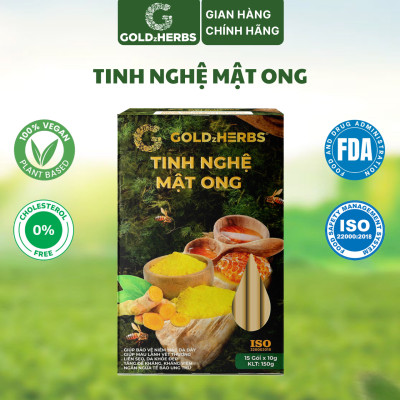Hàng chính hãng - Tinh nghệ mật ong GoldzHerbs, 100% mật ong nguyên chất – Hũ 300g/ Hộp 15 gói x 10g