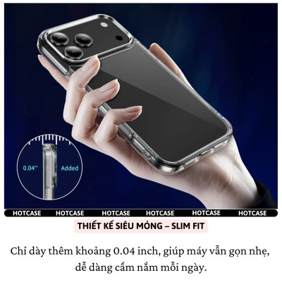 Ốp lưng dẻo silicon trong suốt mỏng 0.6mm cho iPhone 17 Pro Max / 17 Air / iP 17 Pro / 17 hiệu Hotcase Ultra thin - Chống trầy xước, siêu mỏng, độ trong full HD - Hàng nhập khẩu