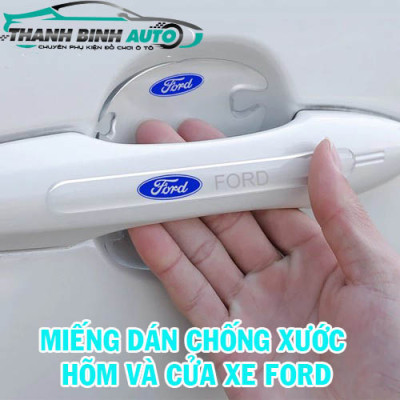 Miếng dán silicon chống xước hõm tay nắm cửa xe Ford