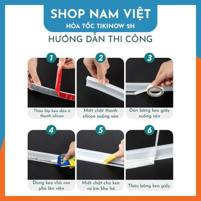 Thanh Dán Silicon Chặn Nước Tràn Cho Phòng Tắm, Nhà Vệ Sinh