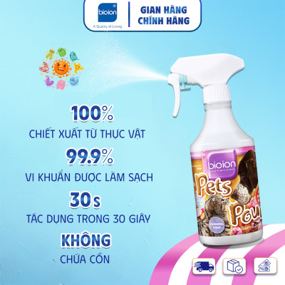 Chai Xịt Khử Mùi Sạch Khuẩn Cho Chó Mèo Bioion Pets Pounce 500ml Hương Sakura