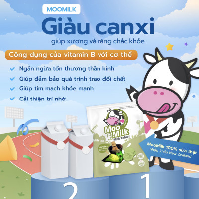 [Hộp 10 gói] Kẹo sữa bò Moo Milk - Sữa Thật Từ New Zealand [Hàng Thái Lan]