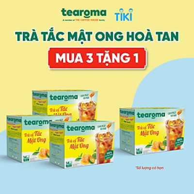 [MUA 3 TẶNG 1] Trà Tearoma hòa tan vị Tắc mật ong hộp 196g (14 gói x 14g)
