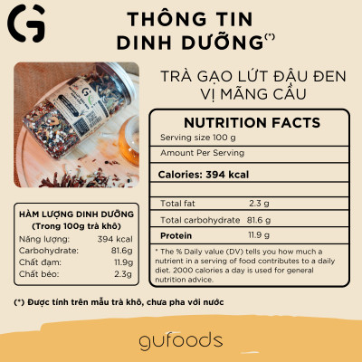 Trà gạo lứt đậu đen thanh nhiệt GUfoods - Tự nhiên, Healthy, Thanh lọc cơ thể, Mát gan, Cải thiện giấc ngủ, Đa dạng hương vị