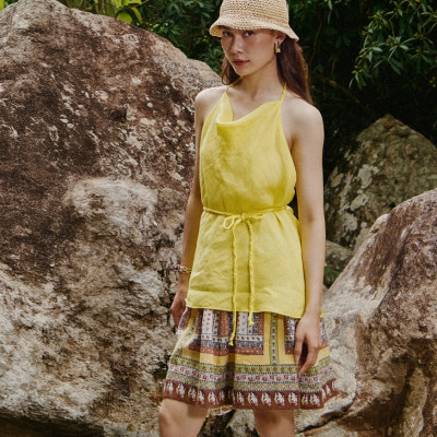 Váy Mini Linen Bohemian SKI053 thời trang thiết kế Hity