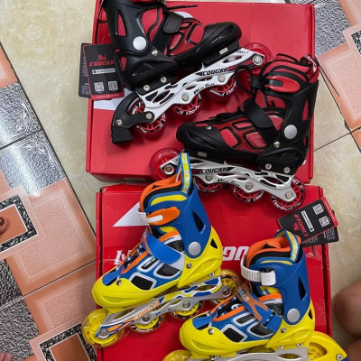 [Tặng Bảo Vệ Hoặc Túi] Giày Patin Trẻ Em Cougar 835LSG, Bánh Đầu Có Đèn Phát Sáng, Có Nút Chỉnh Size