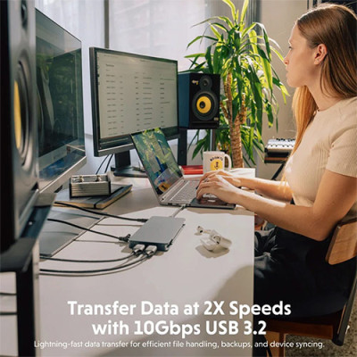 Cổng chuyển đổi HyperDrive Next 10-in-1 USB-C Business Class HD7001GL - Hàng chính hãng