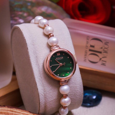 Đồng hồ nữ Julius JA-1346 Hàn Quốc dạng lắc tay ngọc trai xinh xắn