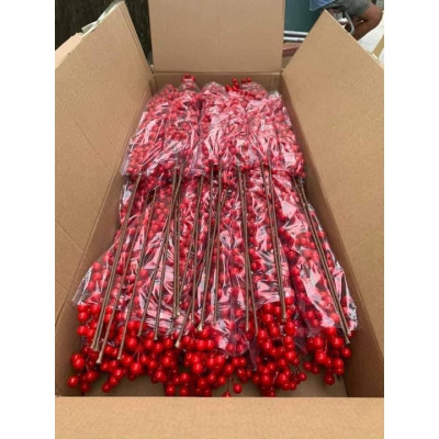 Cành Hoa Đào Đông Đỏ 12 Nhánh Dài 100cm - Đào Đồng Quả To Sáng Bóng, Trang Trí Dịp Lễ Tết Đón Tài Lộc  - Hoa Trang TRí Tết - HÀNG CHÍNH HÃNG MINIIN