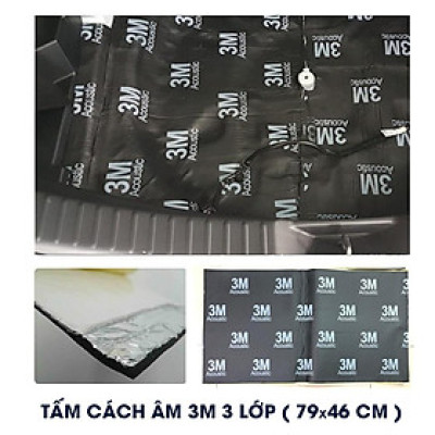 Tấm chống ồn ô tô Acoutis 3 lớp màu đen siêu cách âm. Tấm cách âm 3M 80x46 cm. Hàng nhập khẩu